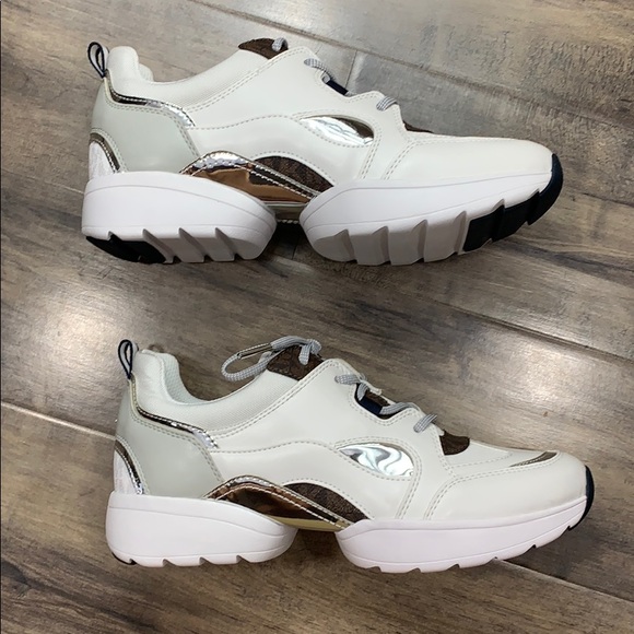 MICHAEL KORS OCTAVIA TRAINER NAPPA PU OPTIC WHITE - Picture 9 of 16